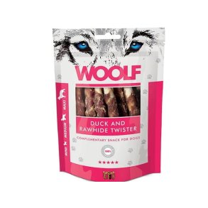Woolf Duck And Rawhide Twister 100g