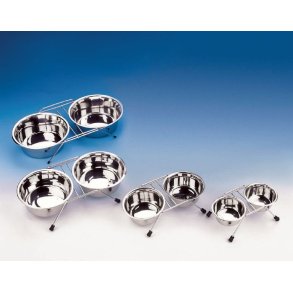 Foderstander i krom inkl. 2 skle i rustfrit stl