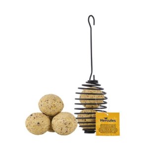 Fuglefoderspiral t.fedtkugler sort metal