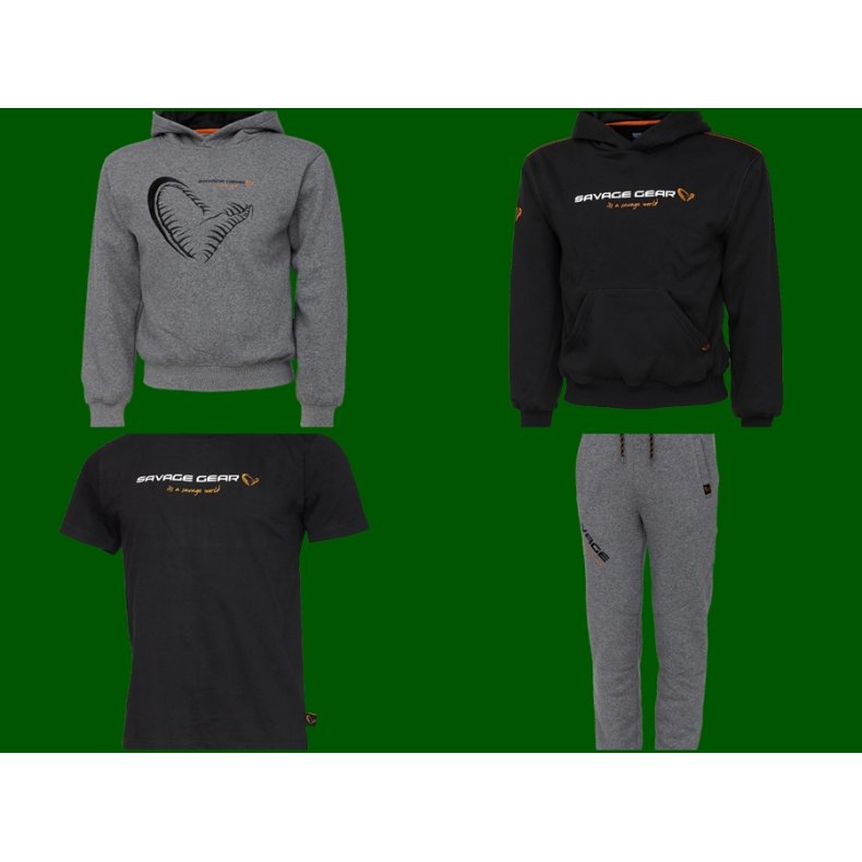 SAVAGE GEAR JUNIOR LOGO 2 X HOODIE + T-SHIRT + BUKS