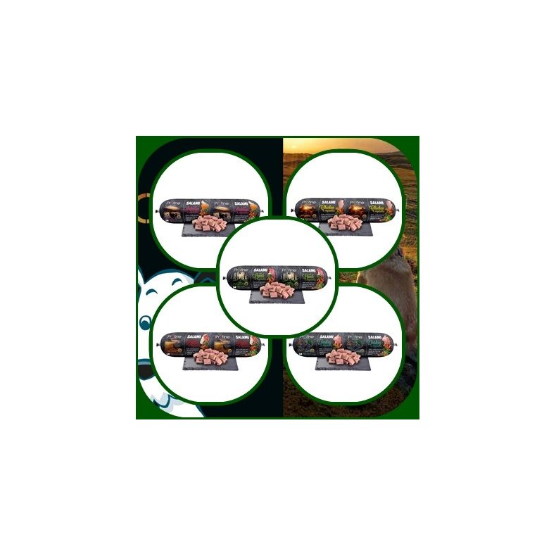 Profine Salami en af hver variant 5 X 800 gr.